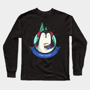 Seasons Greetings Penguin Long Sleeve T-Shirt